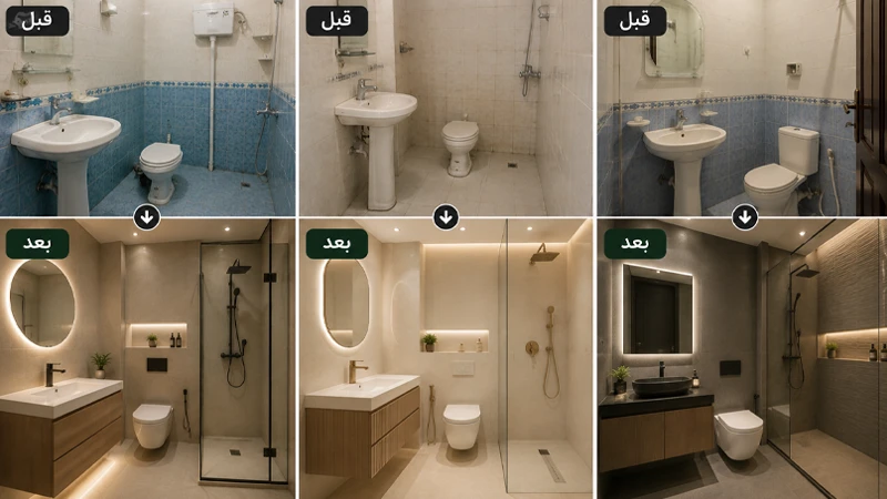 قبل / بعد بازسازی سرویس بهداشتی